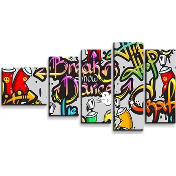Obraz Sablio Obraz - 5-dílný Graffiti - 100x60 cm