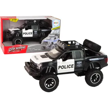autíčko Policejní terénní auto Raptor – s otvíracími dveřmi | černé