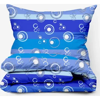 Povlečení Bavlněné povlečení Bublina modrá Zapínání: zip, Velikost polštáře: 70x90, Velikost přikrývky: 140x200