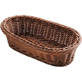chlebník TOMGAST Košík na pečivo polypropylen oválný tmavý, 280 x 160 x 85 mm