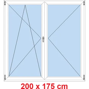 Okno Soft Dvoukřídlé balkonové dveře 200x175 cm, otevíravé a sklopné