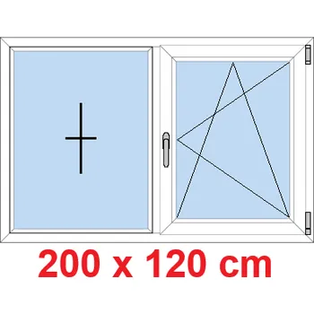 Okno Soft Dvoukřídlé plastové okno 200x120 cm, FIX+OS