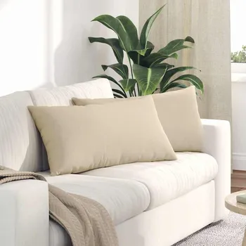 Bytový textil Pohovkové polštáře 2 pcs Krémová 80 x 40 cm textil