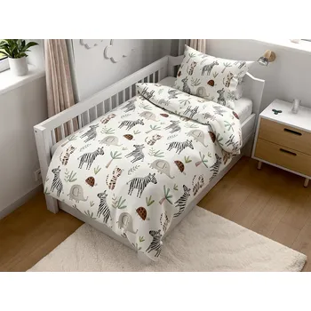 Povlečení Krepové povlečení do postýlky Renforcé JUNGARI krémové Rozměr povlečení: 45 x 65 cm | 90 x 140 cm, polštář 45 x 65 cm, peřinka 90 x 140 cm, gramáž 110 g/m2