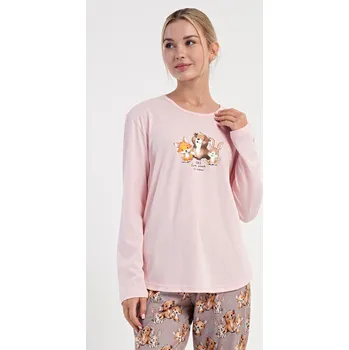 Dámské noční prádlo Dámské pyžamo dlouhé Olivia bílá káva M