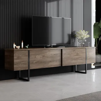Televizní stolek TV stolek Luxe - Walnut, Black