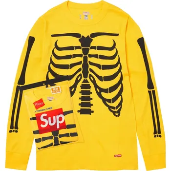 Pánské tričko Supreme Hanes Bones Thermal Crew FW25 (1 Pack) Yellow Velikost: L