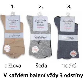 Fuski Dámské ponožky sada 3ks vzor 1. béžové Velikost ponožek: 39-42