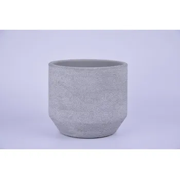 Obal na květináč keramický PORTO, pr.16x14cm, sv. šedá|LIGHT GREY|Ego Dekor