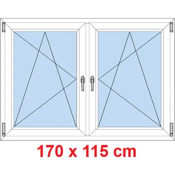 Okno Soft Dvoukřídlé plastové okno 170x115 cm, OS+OS, se sloupkem