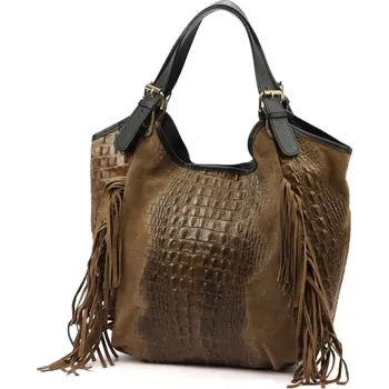 Kabelka Dámská kabelka Luka 25-019 CROCO taupe + doprava zdarma