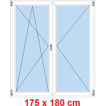 Okno Soft Dvoukřídlé balkonové dveře 175x180 cm, otevíravé a sklopné