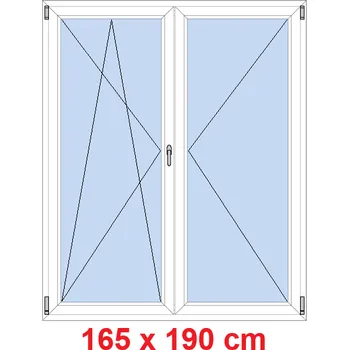 Okno Soft Dvoukřídlé balkonové dveře 165x190 cm, otevíravé a sklopné
