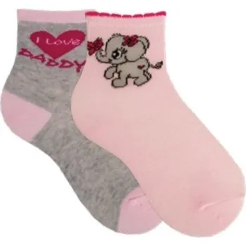 Kojenecké ponožky sada 2ks Giovanni 2. sloník růžová | Botonozka.cz Velikost ponožek: 16-18