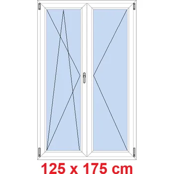 Okno Soft Dvoukřídlé balkonové dveře 125x175 cm, otevíravé a sklopné
