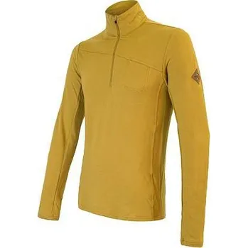 SENSOR MERINO EXTREME pánské triko dl.rukáv zip mustard Velikost: M