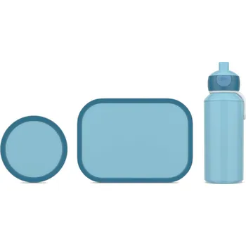 Svačinový box MEPAL CAMPUS 3 ks. - svačinová sada pro děti s lahví pop-up, bez BPA, modrá