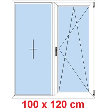 Okno Soft Dvoukřídlé plastové okno 100x120 cm, FIX+OS