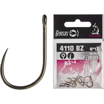 Volný čas 10ks - Háček Sensas Crazy Bait 4110 Barbless Eyed Velikost 12