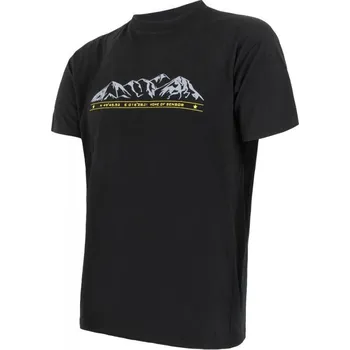 Pánské tričko Triko Sensor Merino Active PT Mountains pánské krátký černá 3XL