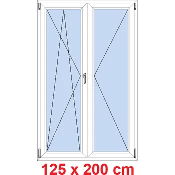 Okno Soft Dvoukřídlé balkonové dveře 125x200 cm, otevíravé a sklopné
