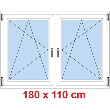 Okno Soft Dvoukřídlé plastové okno 180x110 cm, OS+OS, se sloupkem