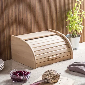 chlebník Dřevěný chlebník TREE béžový