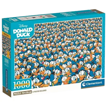 Puzzle Disney Clementoni - Puzzle 1000 Impossible: Kačer Donald 1000 dílků