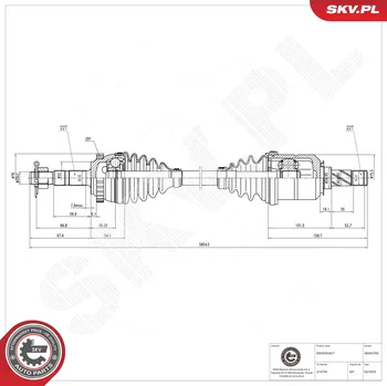 Poloosa kola Hnací hřídel - poloosa ESEN SKV 40SKV292