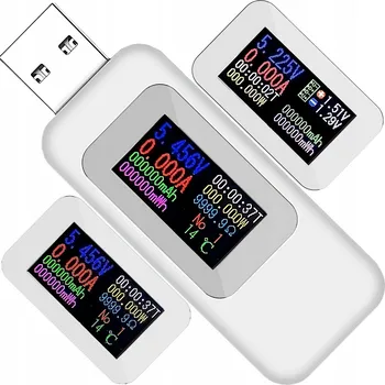 Digitální voltmetr RETOO E364 USB s LCD displejem, rozsah 4-30V, 0-6.5A
