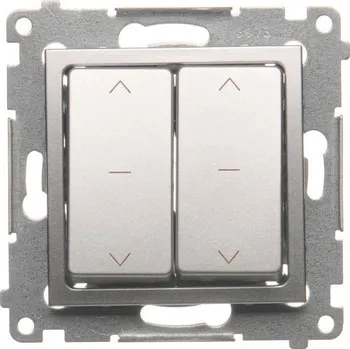 vypínač Vypínač žaluziový třípolohový 2 násobný, řazení 1-0-2, 10 A / 230, Simon 54 DZW2.01/43, stříbrná metalizovaná