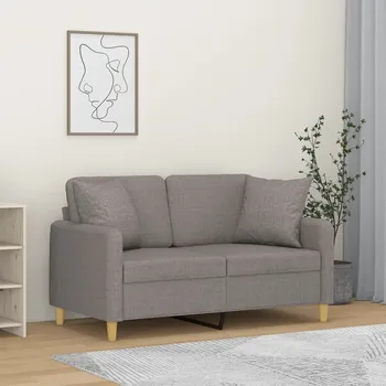 Pohovka 2místná pohovka s polštáři taupe 120 cm textil IM_3200908