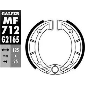 Brzdová čelist GALFER brzdové čelisti - pakny zadní APRILIA TX 125/240/300/311 85-, BETA TR 33/34 86-89, FANTIC TRIAL 125 86-88, TRIAL 201-1/243-2 86-, TRIAL 249 89-94, TRIAL 301-1/303-1 86-88 (GALFER brzdové čelisti - pakny zadní APRILIA TX 125/240/300/311 85-, BETA TR