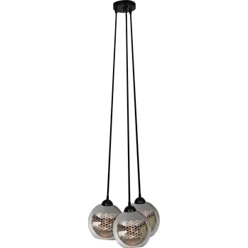 Závěsné moderní osvětlení RUBEAM 2 - 3xE27, 60W, černé / chromované