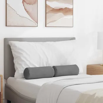 Polštáře 2 pcs Tmavě šedá Ø 15 x 40 cm Mikrovlákno