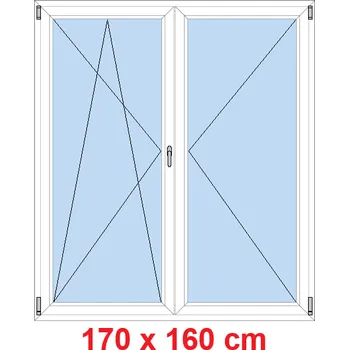 Okno Soft Dvoukřídlé balkonové dveře 170x160 cm, otevíravé a sklopné