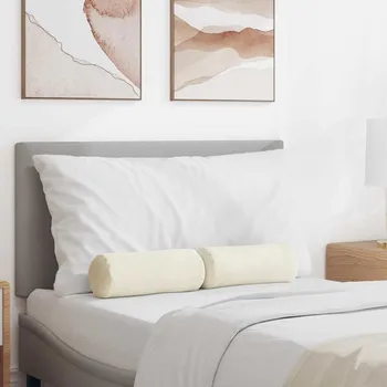 Podsedák Polštáře 2 pcs Krémová Ø 15 x 40 cm Žebrovaná látka