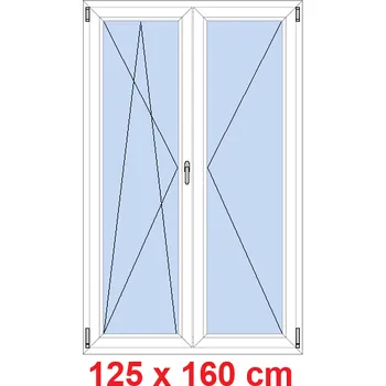Okno Soft Dvoukřídlé balkonové dveře 125x160 cm, otevíravé a sklopné