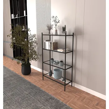 Knihovna Knihovna Marta - Black, Glass