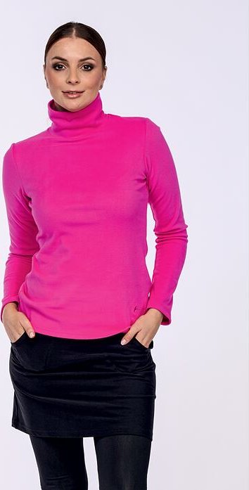 Fleecový růžový dámský rolák s dlouhými rukávy 61 velikost 2XL