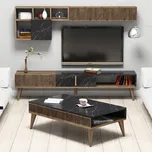 Living Room Furniture Set Milan - Walnut, Black