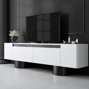 Televizní stolek TV stolek Bohem - White, Black