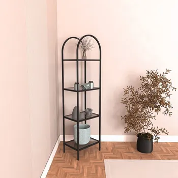 Knihovna Knihovna Mona - Black, Smoked Glass 40