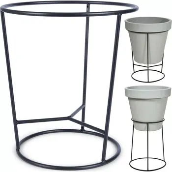 Květináč Kovový oboustranný stojan na květináč černý 37 × 41 cm