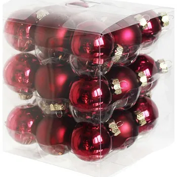 Vánoční ozdoba KLIA Koule sklo 2cm/27ks bordó