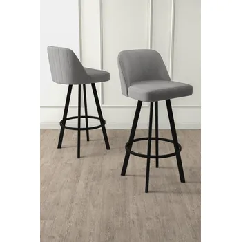 Barová židle Bar Stool Set (4 Pieces) Atex - Grey, Black