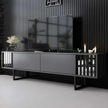 Televizní stolek TV stolek Chrome Line - Anthracite, Black