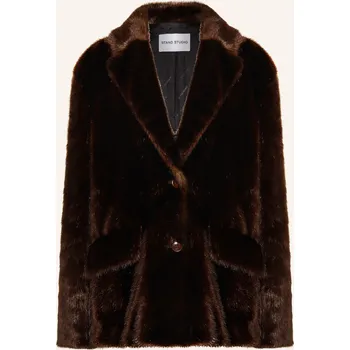 Dámský kabát Stand Studio Dámská Bunda Z Umělé Kožešiny Evyn, tmavě hnědá, 38