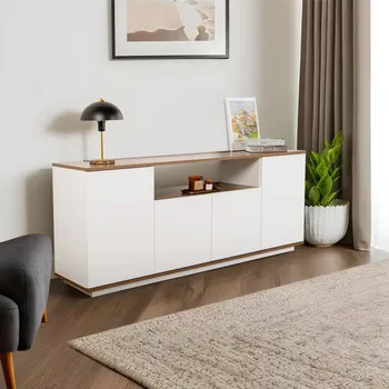 Komoda Konzolový stolek Arista - White, Walnut