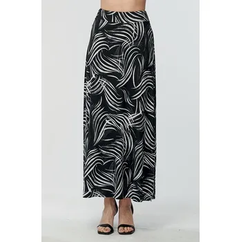 Dámská sukně Letní dlouhá černobílá dámská sukně s rozparkem 154 velikost M